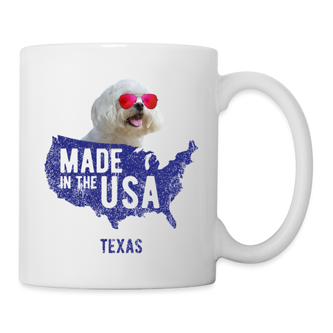 Maltese Dog in USA Print Coffee/Tea Mug - white