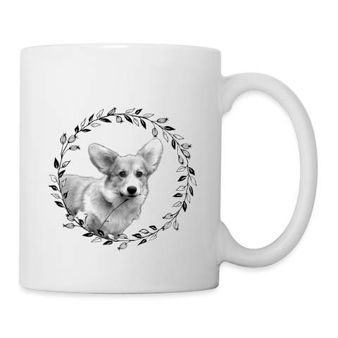 Cute Cardigan Welsh Corgi Print Coffee/Tea Mug - white
