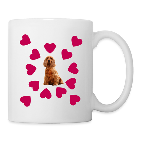 Cocker Spaniel Floral Print Coffee/Tea Mug - white