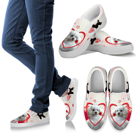 Valentine's Day Special Poodle Print Slip Ons For Women