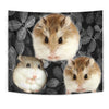 Roborovski Hamster On Black Print Tapestry