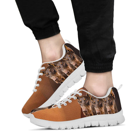 Dobermann On Brown Print Running Shoes