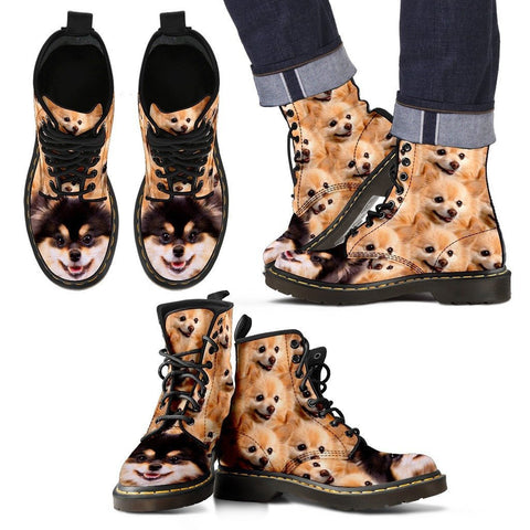 Pomeranian Print Boots For MenExpress Shipping