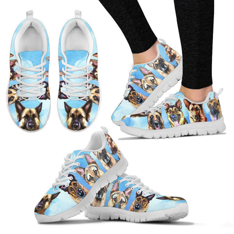 Painted German Shepherd Print Running Shoes For Women