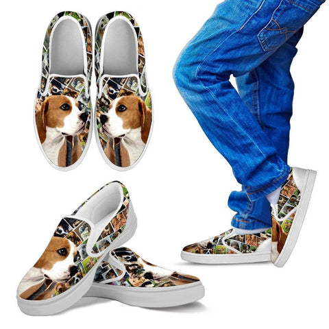 Amazing Beagle Dog Print Slip Ons For KidsExpress Shipping