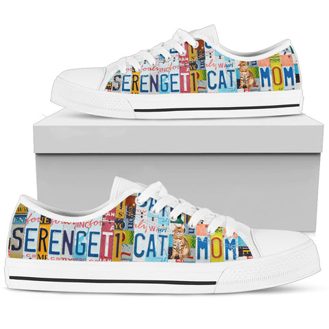 Serengeti Cat Print Low Top Canvas Shoes for Women