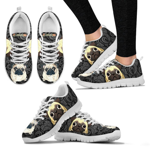 Pug On BlackWomen's Running Shoes