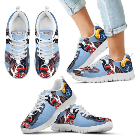 Amazing Boston Terrier Halloween Print Sneakers For Kids