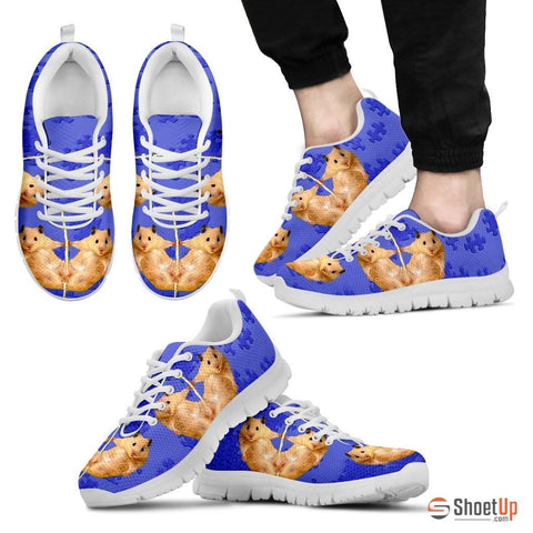 Golden Hamster Print (Black/White) Running Shoes For Men Limited Edition