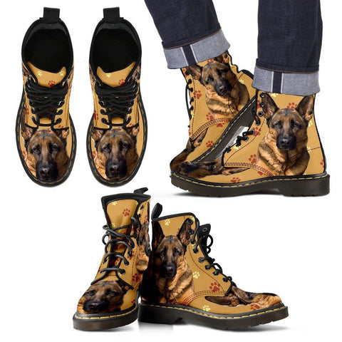 German Shepherd Print Boots For Men Express Shipping