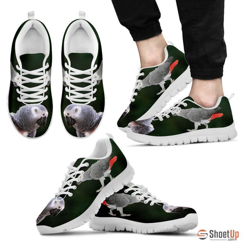 'African Grey Parrot Walking' Print Running Shoes For Men