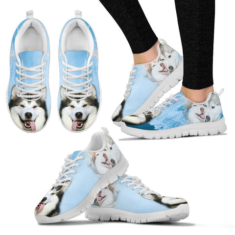 Alaskan Malamute Print Sneakers For Women