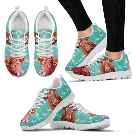 Limousin Cattle Cow Christmas Running Shoes For Women