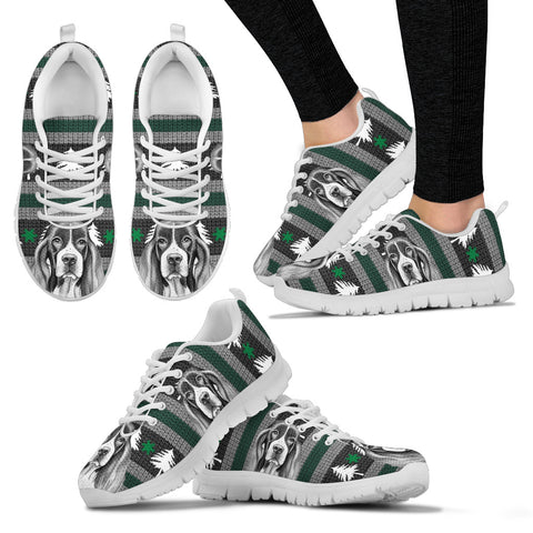 English Springer Spaniel Christmas Print Running Shoes For Women