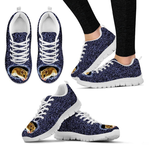 Chinese Hamster Printed (Black/White) Running Shoes For Women
