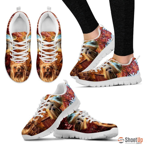 Cute Yorkshire Terrier Dog Print Running Shoe For Women
