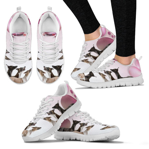 Whippet Pink White Print Running Shoes For Women