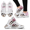 Whippet Pink White Print Running Shoes For Women