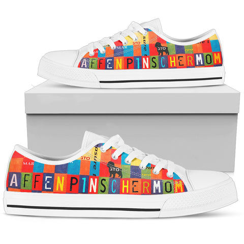 Affenpinscher Mom Print Low Top Canvas Shoes For Women
