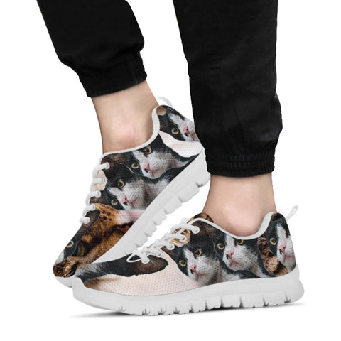 Cute Manx Cat Print Running Shoes- For Cat Lovers
