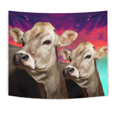 Brown Swiss Cattle (Cow) Print Tapestry