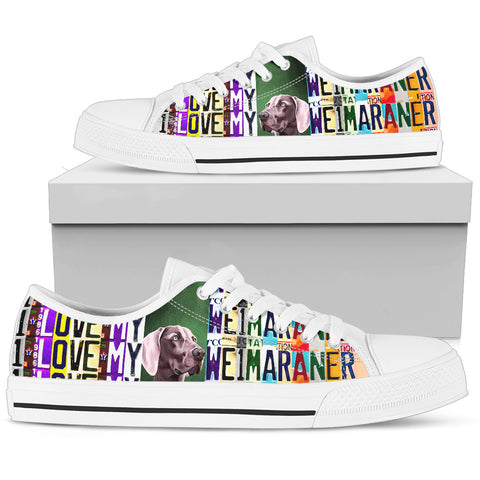 Women's Low Top Canvas Shoes For Weimaraner Lover