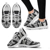 Black&White French Bulldog Print Running Shoes For Women