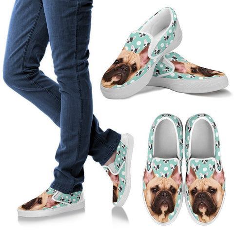 French Bulldog Print Slip Ons For Women Express Shipping