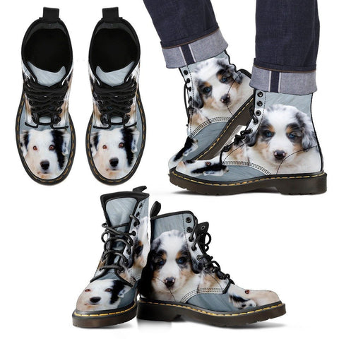 Australian Shepherd Print Boots For MenExpress Shipping