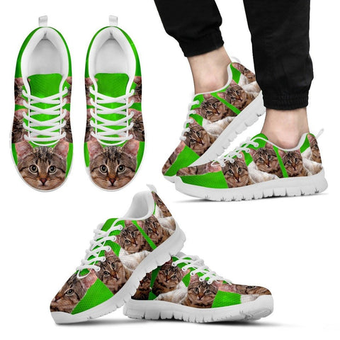 California Spangled Cat Running Shoes (Black/White) For Men Limited Edition