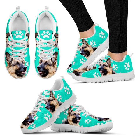 Paws Print German Shepherd (Black/White) Running Shoes For WomenExpress Shipping