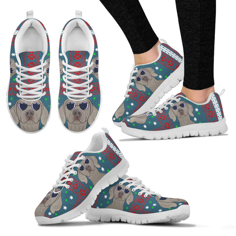 Weimaraner Dog Print Christmas Running Shoes For Women