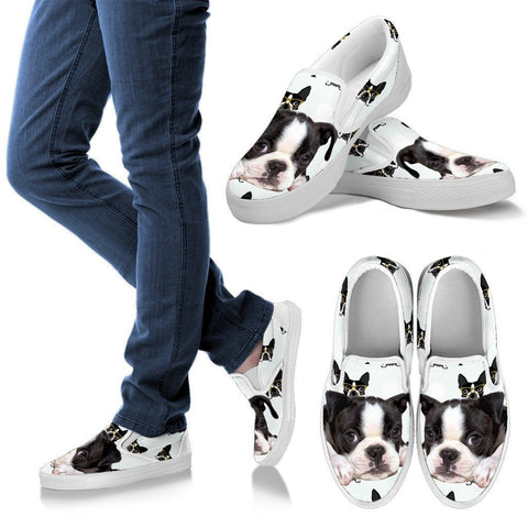 Boston Terrier Print Slip Ons Shoes For Women Express Shipping