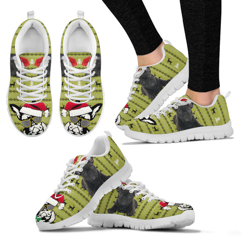 Cute French Bulldog Print Christmas Running Shoes For Women