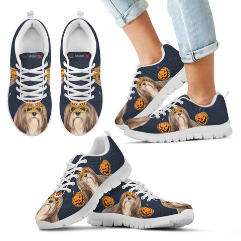 Lhasa Apso Happy Halloween Print Running Shoes For Kids/Women