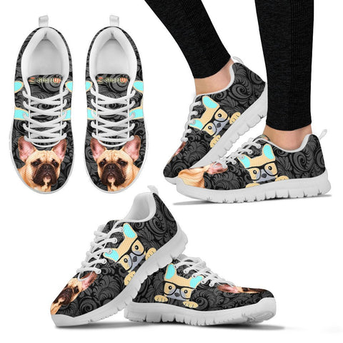 French Bulldog On BlackWomen's Running Shoes