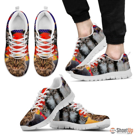 Maine Coon Cat Print Running Shoes For Men