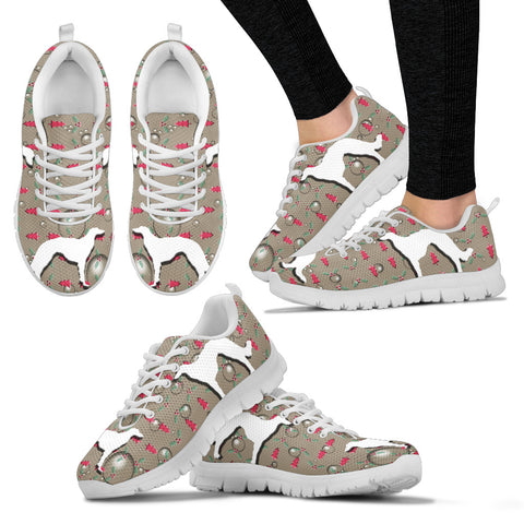 Borzoi Dog Print Christmas Running Shoes For Women