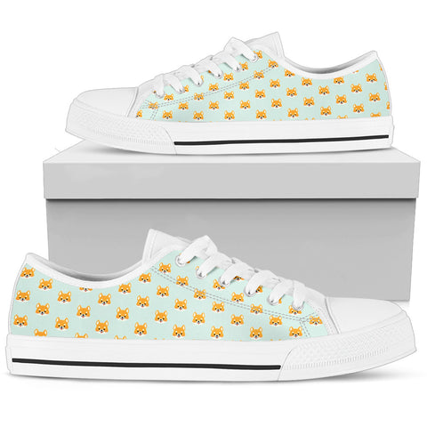 Shiba Inu Dog Pattern Print Women's Low Top Canvas Shoes