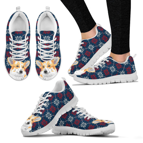Pembroke Welsh Corgi Christmas Print Running Shoes For Women