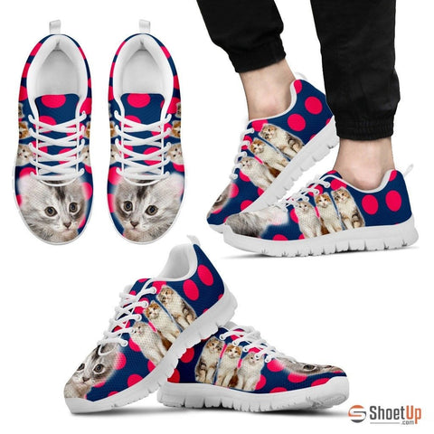 Beautiful American Curl Cat Print Sneakers For Men