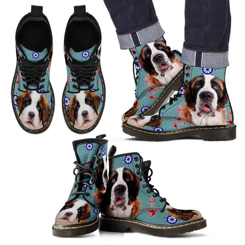 St. Bernard Print Boots For MenExpress Shipping