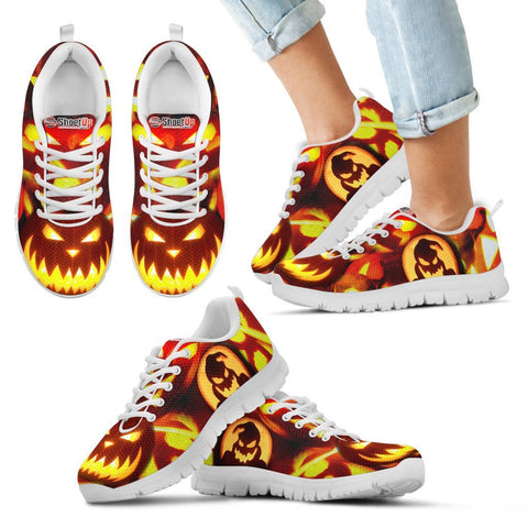 Halloween Pumpkin Print Running Shoes For Kids