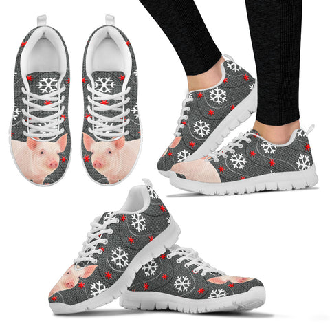 Miniature Pig2 Print Christmas Running Shoes For Women