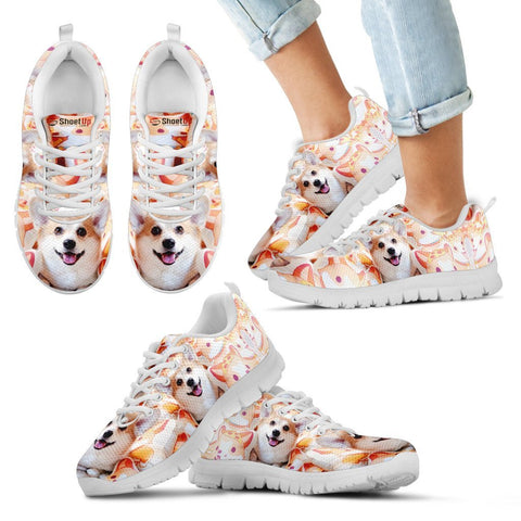 Pembroke Welsh Corgi Happy Halloween Print Running Shoes For Kids/Women