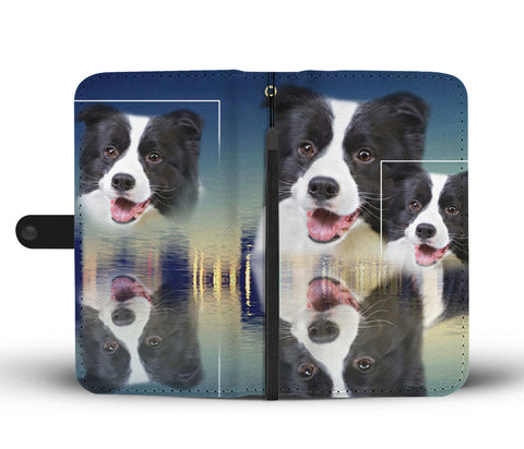 Lovely Border Collie Print Wallet Case
