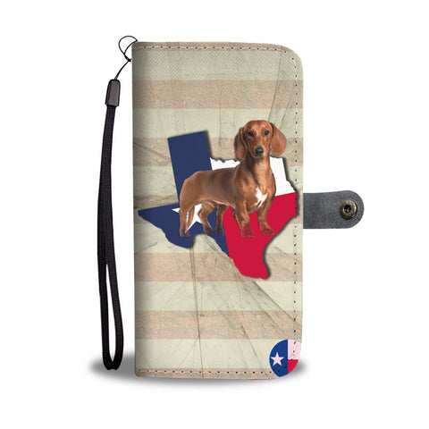 Cute Dachshund Dog Print Wallet CaseTX State