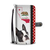 Boston Terrier Print Wallet CaseCA State