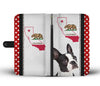 Boston Terrier Print Wallet CaseCA State