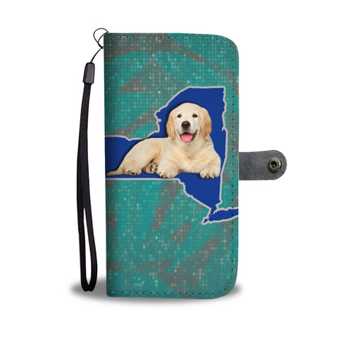 Golden Retriever Dog Print Wallet CaseNY State